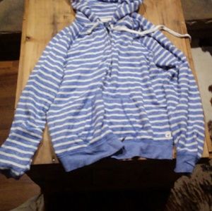 American Eagle hoodie xl blue white stripe